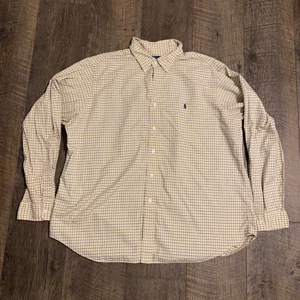 Polo Ralph Lauren Button Down Polo Green Purple Plaid Size XXL
